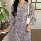 Plus Size Button-up Maxi Floral Dress
