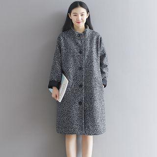 Drop-shoulder Knit Coat