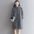 Drop-shoulder Knit Coat