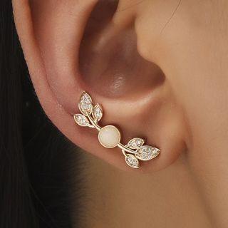 Cat Eye Stone Earring 01-9170 - Gold - One Size