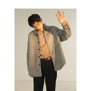 Long-sleeve Leopard-pattern Shirt