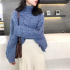 Plain Cable Knit Loose-fit Sweater