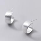 925 Sterling Silver Matte Earring 1 Pair - Silver - One Size