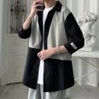 3/4 Sleeve Color Block Shirt