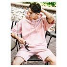 Hooded Elbow-sleeve Top