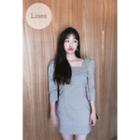 Square-neck Checked Minidress