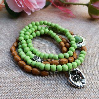 Pendant Gemstone Ceramic Bead Layered Necklace