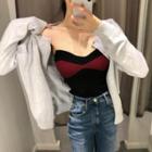 Colored Panel Knit Tube Top