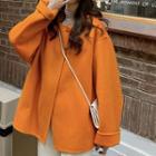 Plain Hooded Jacket Tangerine - One Size