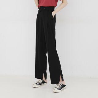 Split Wide Leg Suit Pants