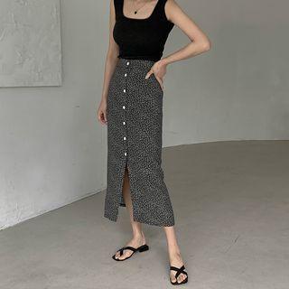 Button-up Maxi Floral Skirt