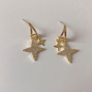 Star Rhinestone Alloy Necklace 1 Pair - Gold - One Size