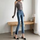 High-waist Arc-hem Boot-cut Jeans