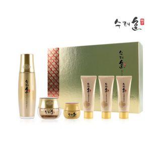 Sooryehan - Yunha Boyun Essence Skincare Special Set: Essence 45ml + Cream 25ml + Eye Cream 10ml + Massage Cream 40ml + Cleansing Foam 30ml + Cleansing Cream 30ml 6pcs