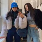 Balloon-sleeve Cropped Faux-fur Jacket