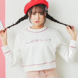 Stitch Trim Embroidered Sweatshirt