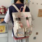 Set: Pvc Panel Backpack + Bear Bag Charm