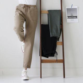 Band-waist Napped Jogger Pants