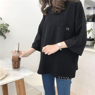 Loose-fit Ring-accent Short-sleeve Top