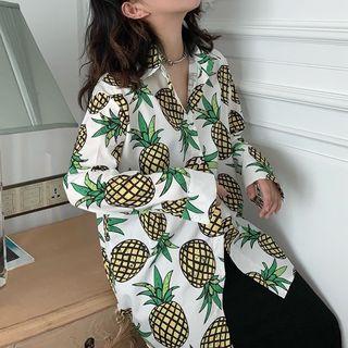 Pineapple Print Long Sleeve Shirt