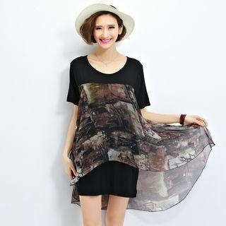 Mock Two-piece Layered Dress