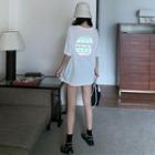 Reflective Earth Printing Short-sleeve T-shirt