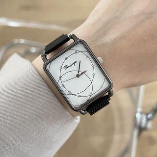 Square Dial Milanese Strap Watch