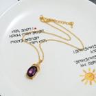 Purple Gemstone Necklace As Shown In Figure - One Size