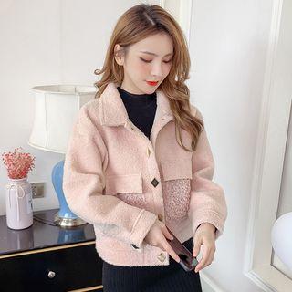 Faux Shearling Jacket / Midi Knit Dress / Set