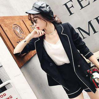 Set: Piped Blazer + Shorts