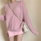 Fleece Sweater Sweater - Pink - One Size