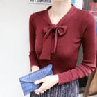 Bow-front Knit Top