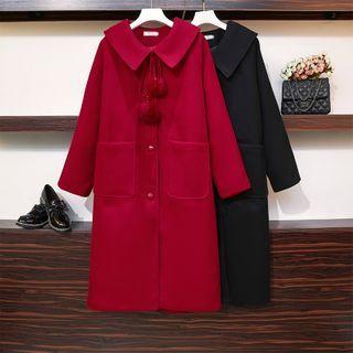 Pom Pom Single Breasted Coat