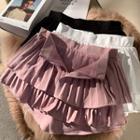 Accordion Pleat Layered Mini A-line Skirt