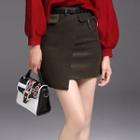 Wrapped A-line Mini Skirt