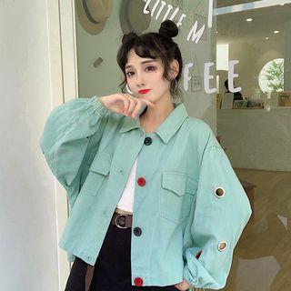 Perforated Puff-sleeve Jacket