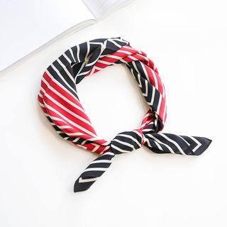 Striped Silk Neck Scarf As Shown In Figure - One Size