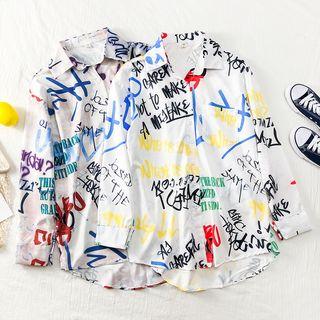 Graffiti Loose-fit Light Shirt