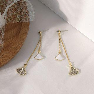 Rhinestone Alloy Fan Fringed Earring