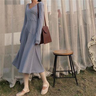 Plain Long Sleeve Midi Skirt