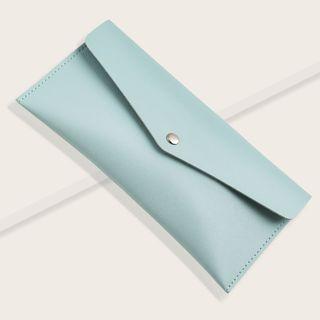 Faux Leather Makeup Brush Bag Blue - One Size