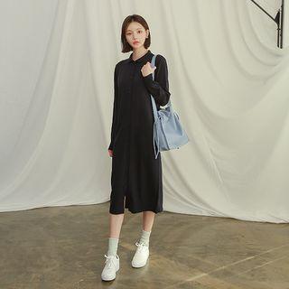 Two-way Midi Knit Shirtdress