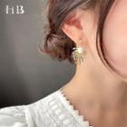 Faux Pearl & Rhinestone Floral Drop Earring As Shown In Figure - One Size