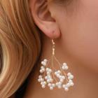 Faux Pearl Branches Fringed Earring 01 - Wg0-0640 - 1 Pair - Gold - One Size