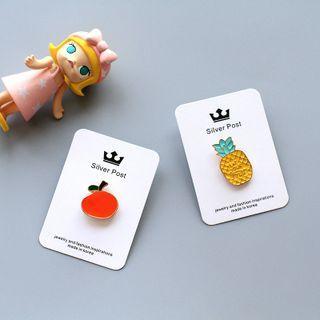 Pineapple / Orange Alloy Brooch