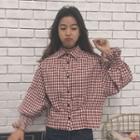 Gingham Loose-fit Blouse