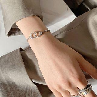 925 Sterling Silver Handcuff Bracelet Sl0111 - Silver - One Size
