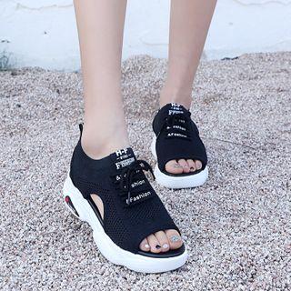 Peep-toe Cut-out Sneakers