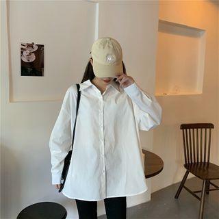 Plain Loose-fit Shirt / Mock-neck Plain Sweater