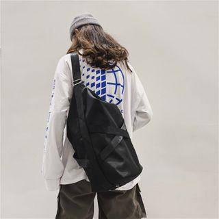 Buckled Nylon Sling Bag Black - One Size